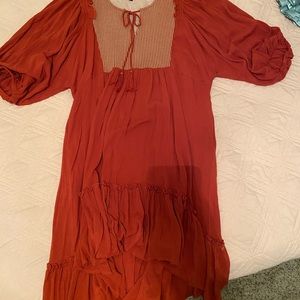 Orange Ruffle Tunic
